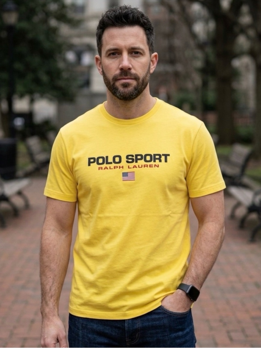 Polo Sport Ralph Lauren Men’s Classic Short Sleeve Yellow T Shirt Medium  M